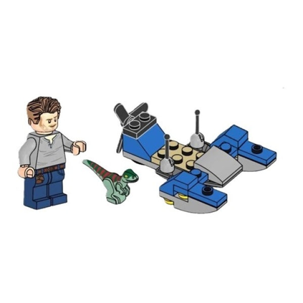 LEGO Owen met Moerasspeeder en Raptor (Paperbag)