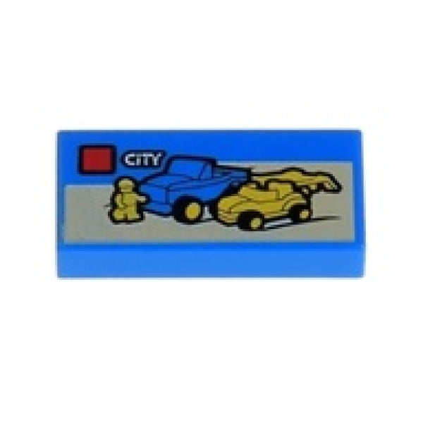 LEGO Tegel 1x2 City Doos BLAUW (100 stuks)