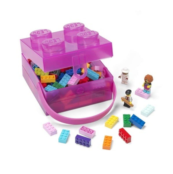 LEGO Lunchbox Brick 4 met Handvat TRANSPARANT PAARS