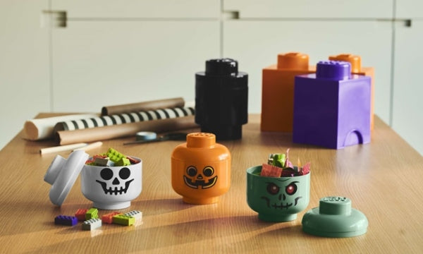 LEGO Opbergbox Hoofd S Skelet ZANDGROEN