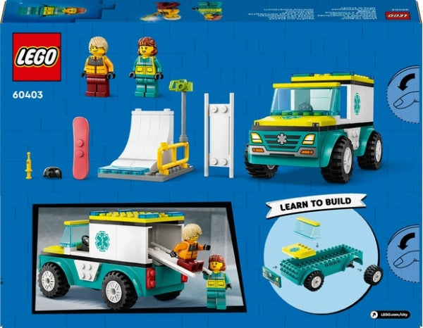 LEGO 60403 Ambulance en Snowboarder
