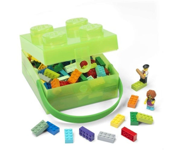 LEGO Lunchbox Brick 4 met Handvat TRANSPARANT GROEN