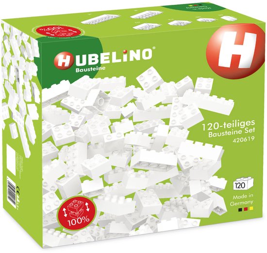 HUBELINO 120-Delige Witte Bouwstenenset