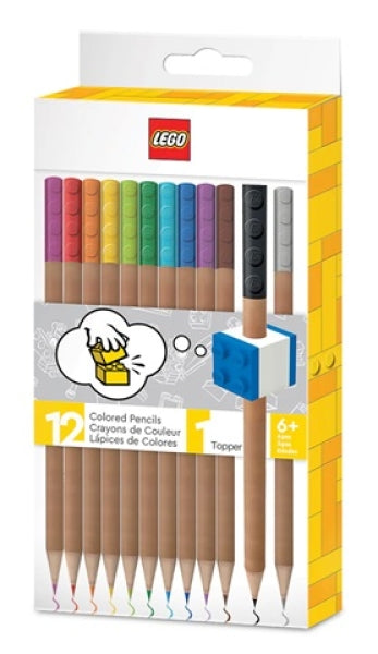 LEGO 12 Kleurpotloden met Steen Topper