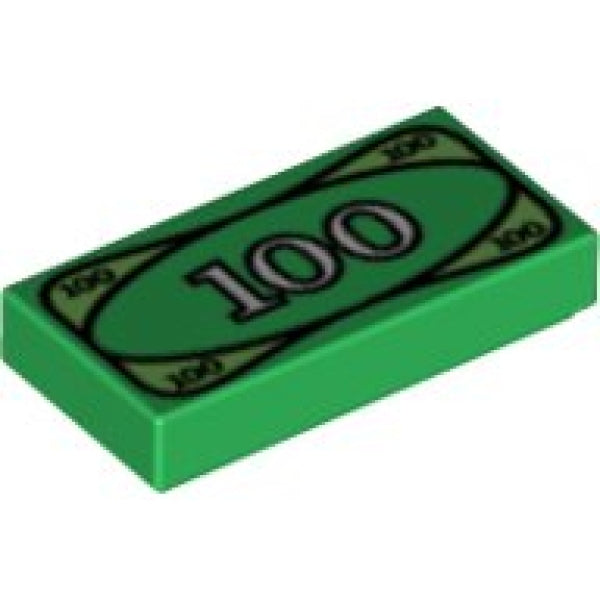 LEGO Tegel 1x2 Briefje van 100 (100 stuks)