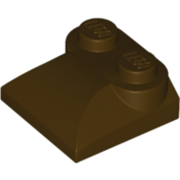 LEGO Dakpan 2x2 Gebogen 2 Noppen DONKERBRUIN (100 stuks)