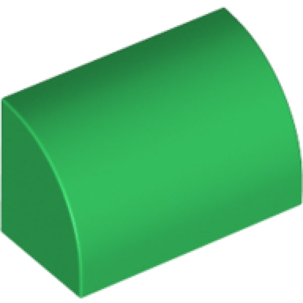 LEGO Dakpan 1x2 Gebogen GROEN (100 stuks)
