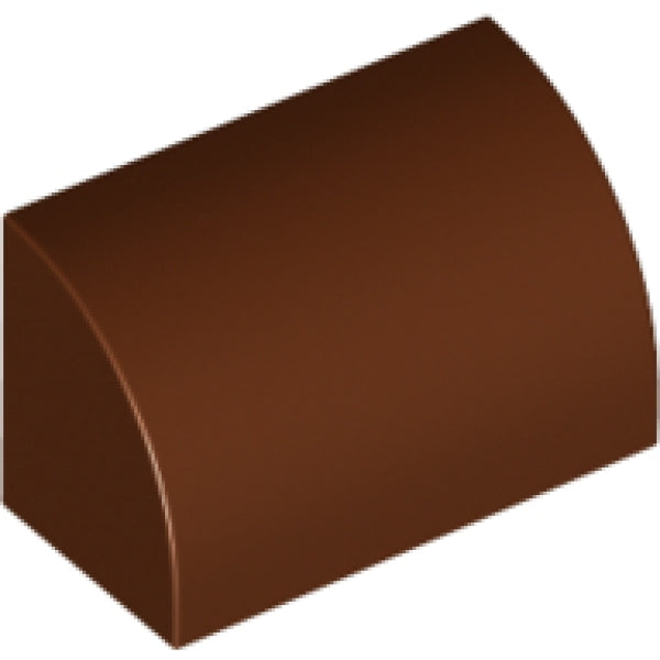 LEGO Dakpan 1x2 Gebogen BRUIN (100 stuks)