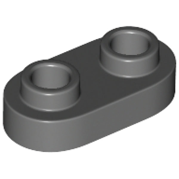 LEGO Plaat 1x2 Afgerond DONKERGRIJS (100 stuks)
