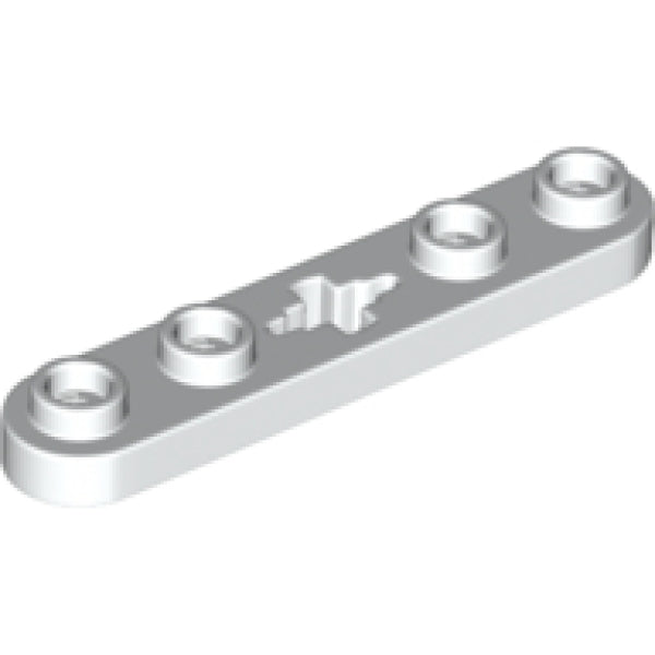 LEGO Plaat 1x5 Afgerond 4 Noppen WIT (100 stuks)