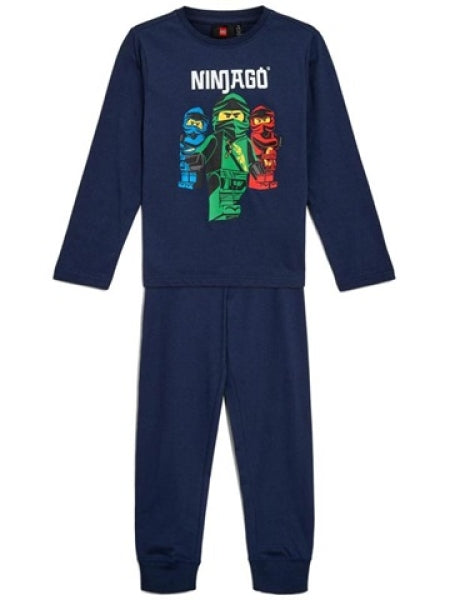 LEGO Pyjama Ninjago DONKERBLAUW (LWALIS 101- Maat 140)