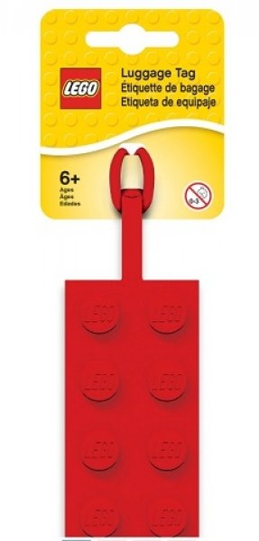 LEGO Bagage Label Steen 2x4 ROOD