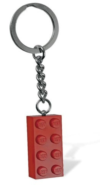 LEGO Sleutelhanger Steen 2x4 DONKERROOD