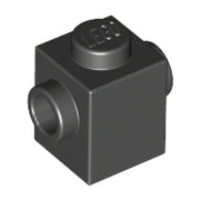 LEGO Steen 1x1 met 2 Zij-noppen ZWART (100 stuks)