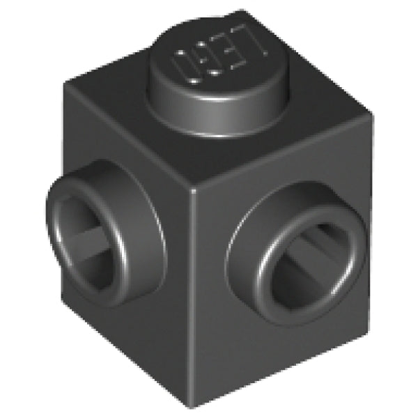 LEGO Steen 1x1 met Zij-noppen ZWART (100 stuks)
