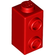 LEGO Steen 1x1x1 met 2 Zij-noppen ROOD (100 stuks)