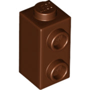 LEGO Steen 1x1x1 met 2 Zij-noppen BRUIN (100 stuks)
