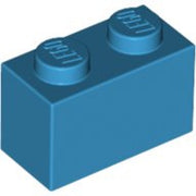 LEGO Steen 1x2 DONKERAZUUR (100 stuks)