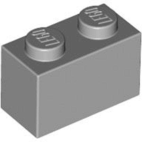 LEGO Steen 1x2 LICHTGRIJS (100 stuks)