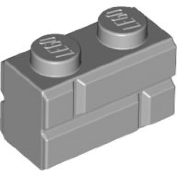 LEGO Steen 1x2 met Steenmotief LICHTGRIJS (100 stuks)