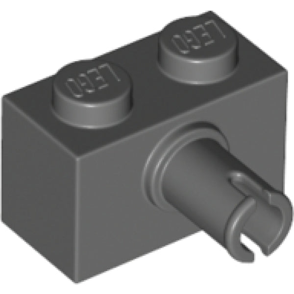 LEGO Steen 1x2 met Pin DONKERGRIJS (100 stuks)