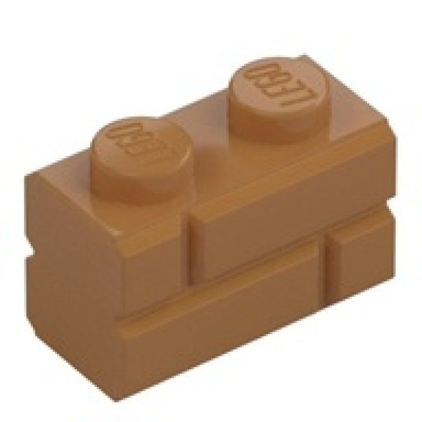 LEGO Steen 1x2 met Steenmotief NOUGAT (100 stuks)