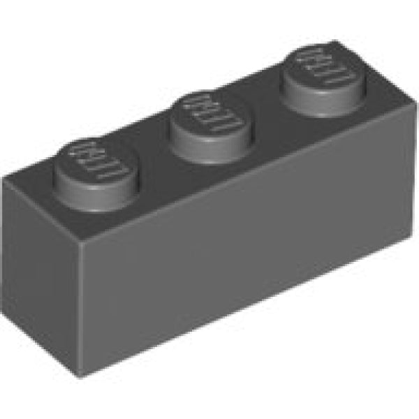 LEGO Steen 1x3 DONKERGRIJS (100 stuks)
