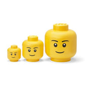LEGO Opbergbox Hoofd Boy (Set 3 stuks)