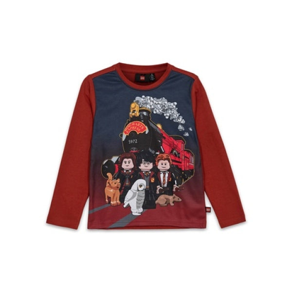 LEGO T-shirt Harry Potter DONKERROOD (LWTANO 706 - Maat 128)