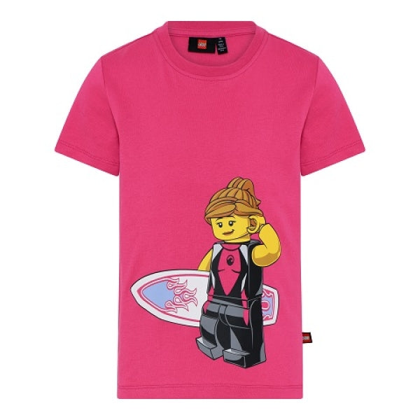 LEGO T-shirt Surferbabe DONKERROZE (LWTAYLOR 311 - Maat 128)