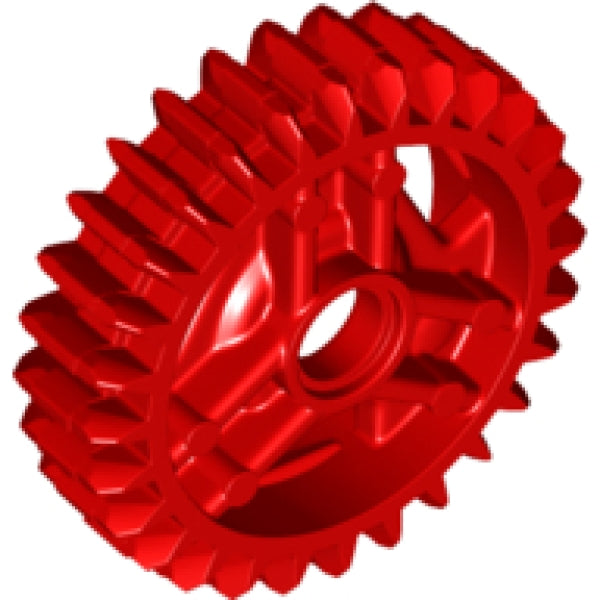 LEGO Tandwiel 28 Dubbel ROOD