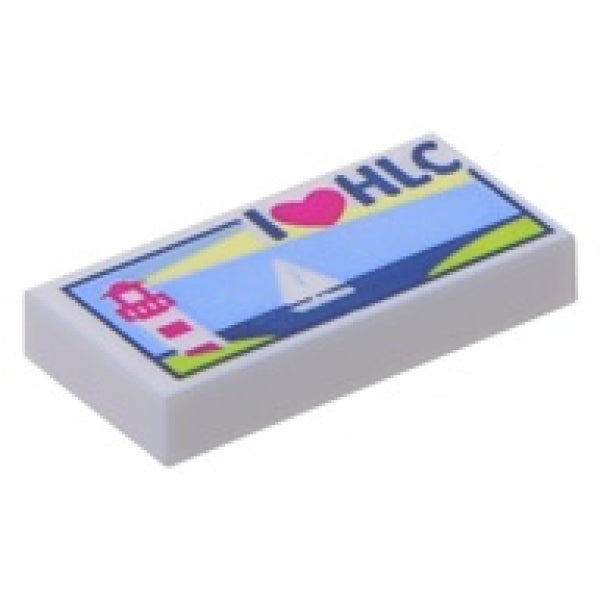 LEGO Tegel 1x2  I Love HLC WIT (100 stuks)
