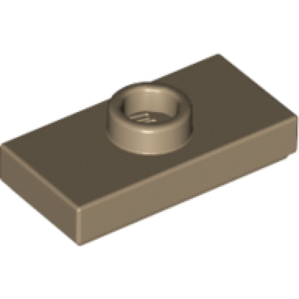 LEGO Plaat 1x2 met Nop DONKERBEIGE (100 stuks)