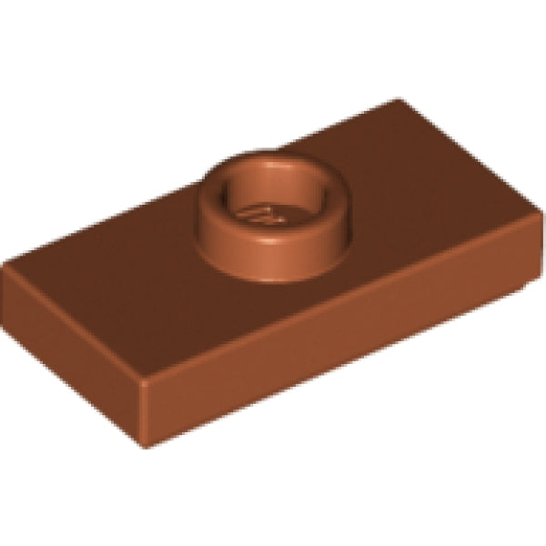 LEGO Plaat 1x2 met Nop DONKERORANJE (100 stuks)