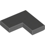 LEGO Tegel 2x2 Hoek DONKERGRIJS (100 stuks)