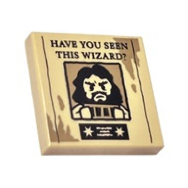 LEGO Tegel 2x2 Poster Have You Seen This Wizard? BEIGE