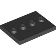 LEGO Tegel 3x4 met 4 Noppen ZWART (100 stuks)