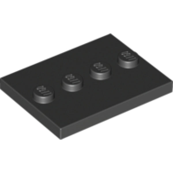 LEGO Tegel 3x4 met 4 Noppen ZWART (100 stuks)