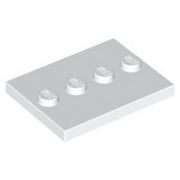LEGO Tegel 3x4 met 4 Noppen WIT (100 stuks)