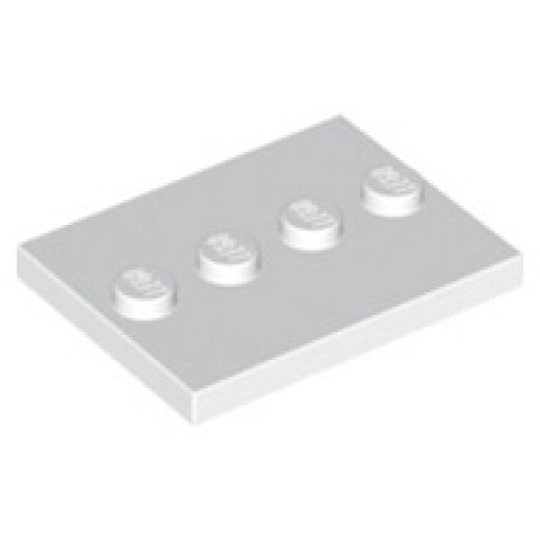 LEGO Tegel 3x4 met 4 Noppen WIT (100 stuks)