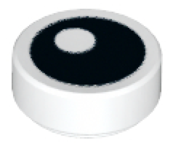 LEGO Tegel Rond 1x1 met Oog WIT (100 stuks)