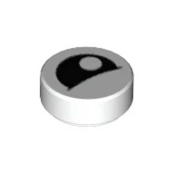 LEGO Tegel Rond 1x1 Oog Gedeeltelijk Dicht Pupil WIT (100 stuks)