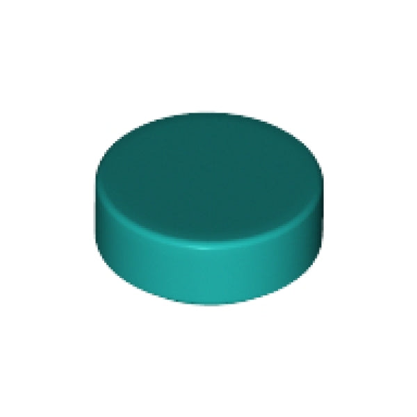 LEGO Tegel Rond 1x1 DONKERTURQUOISE (100 stuks)