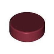 LEGO Tegel Rond 1x1 DONKERROOD (100 stuks)