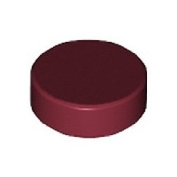 LEGO Tegel Rond 1x1 DONKERROOD (100 stuks)