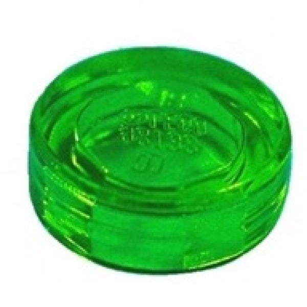 LEGO Tegel Rond 1x1 TRANSPARANT GROEN (100 stuks)